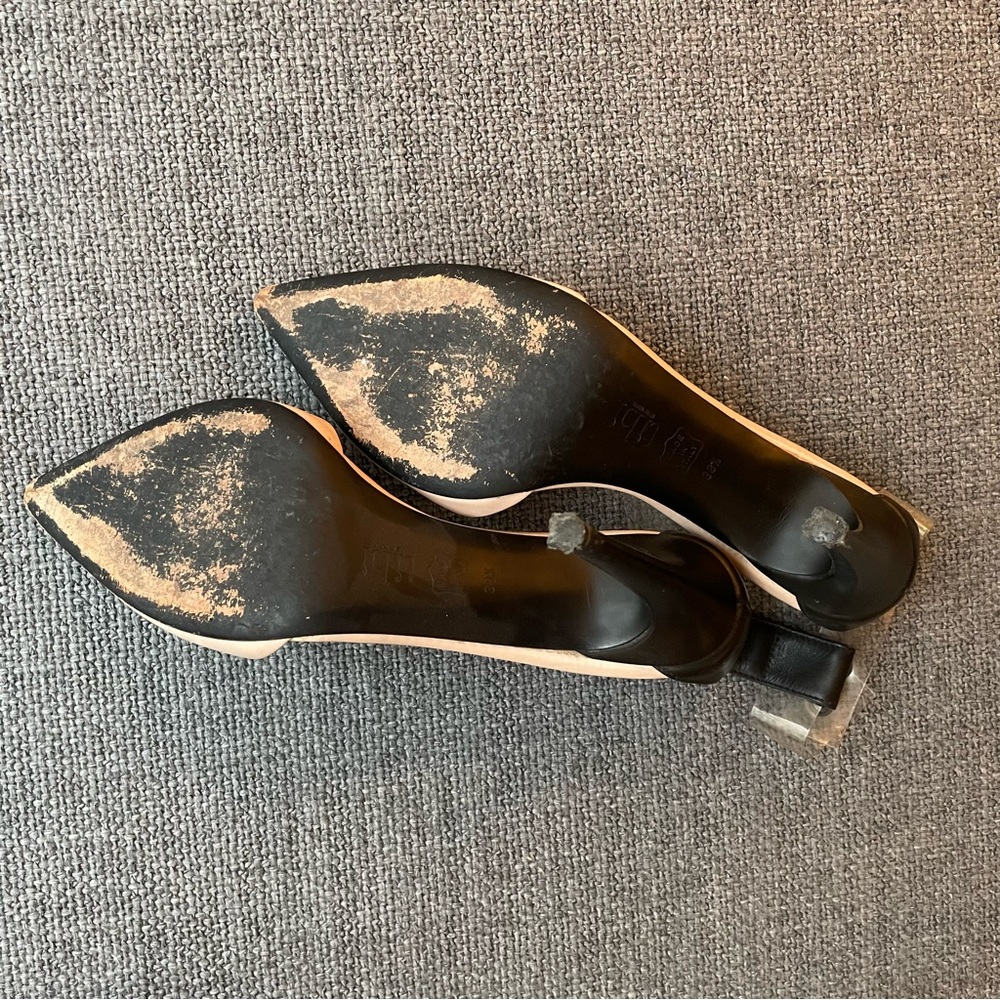 Tibi Black and Peach Stiletto with PVC Ankle Strap - 39.5 - Picture 2 of 5